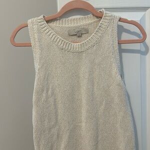Loft cream sweater tank - size M
